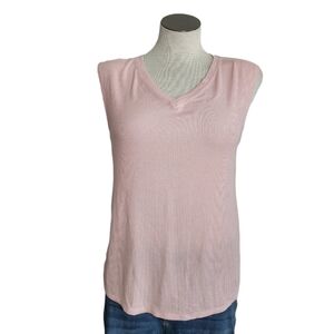 Athletic Works  Pink V-Neck Sleeve Less Powder Pink Women's Tank Top Size S